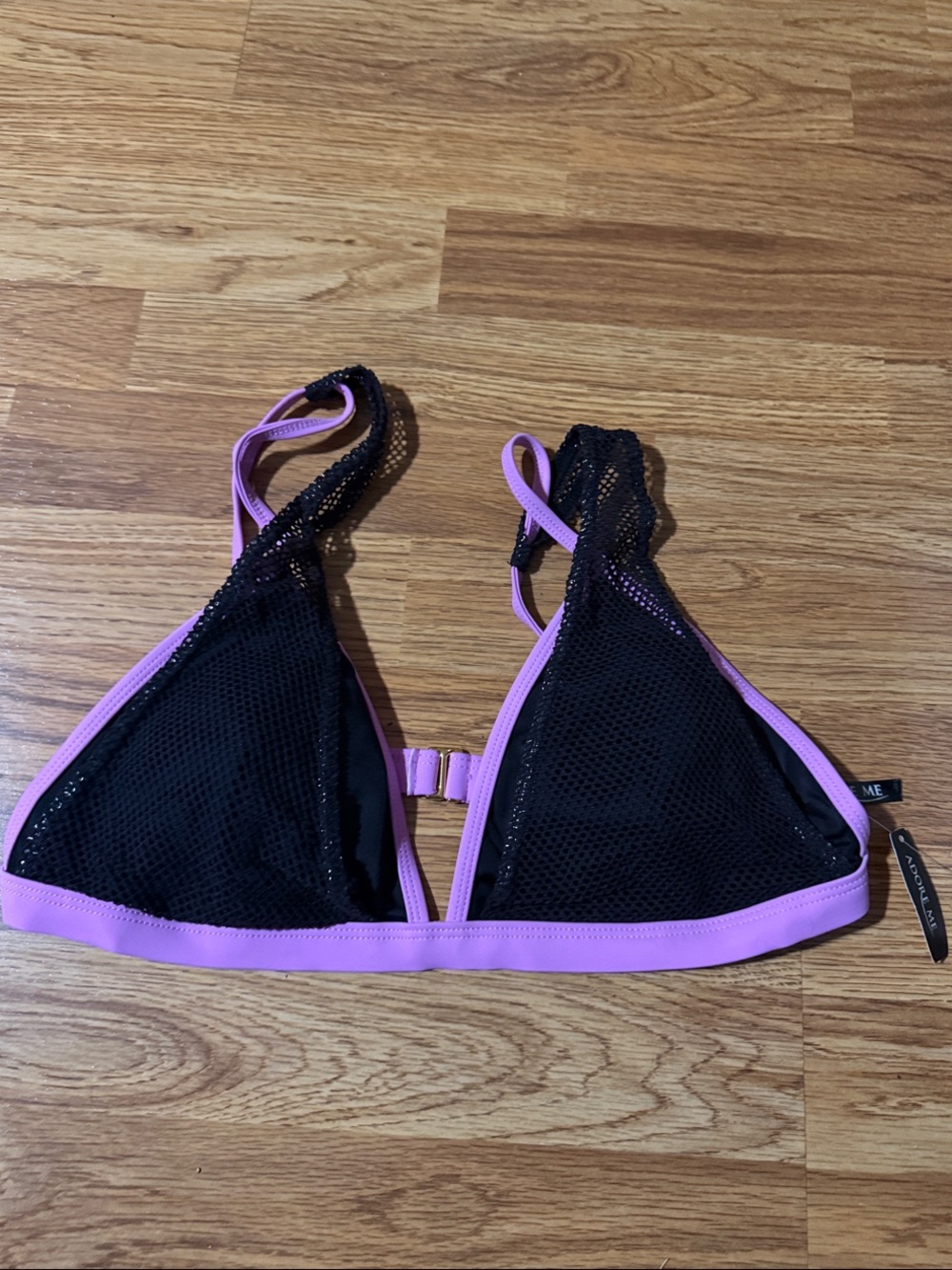 Adore Me Mesh Triangle Bralette with Purple Trim
